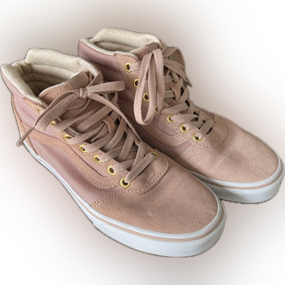 Vans Ward High Skate Suede Sneakers Pink Rose Gold Sz 8.0 - Picture 1 of 6